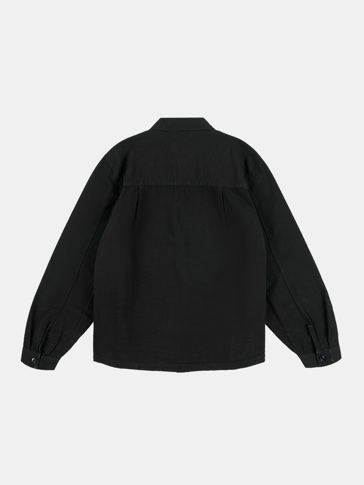 Seersucker Modern Overshirt in Black