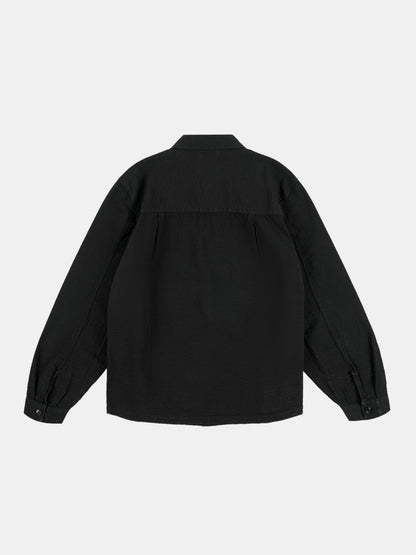 Seersucker Modern Overshirt in Black