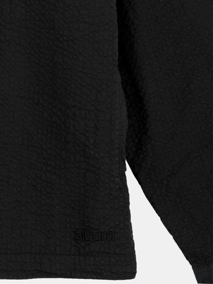 Seersucker Modern Overshirt in Black