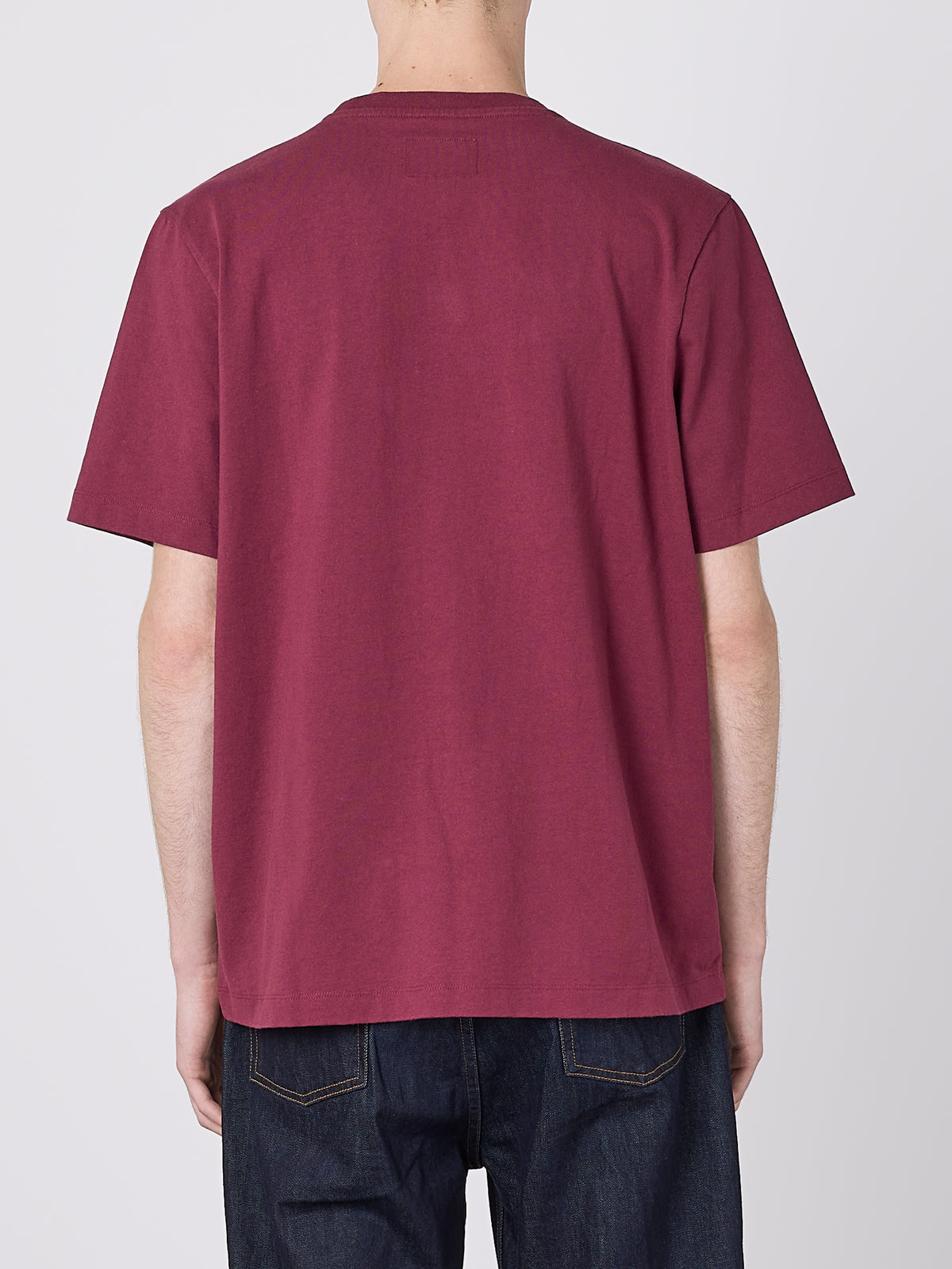 Woven Pocket T-Shirt in Deep Claret